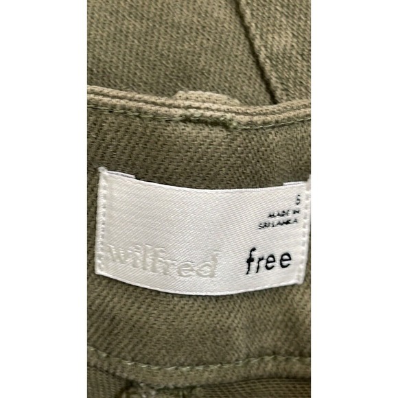 ARITZIA WILFRED FREE MODERN CARGO OLIVE GREEN BUTTON FLY PANTS SIZE 6 - Picture 8 of 11